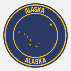Alaska Round Emblem Runder Aufkleber