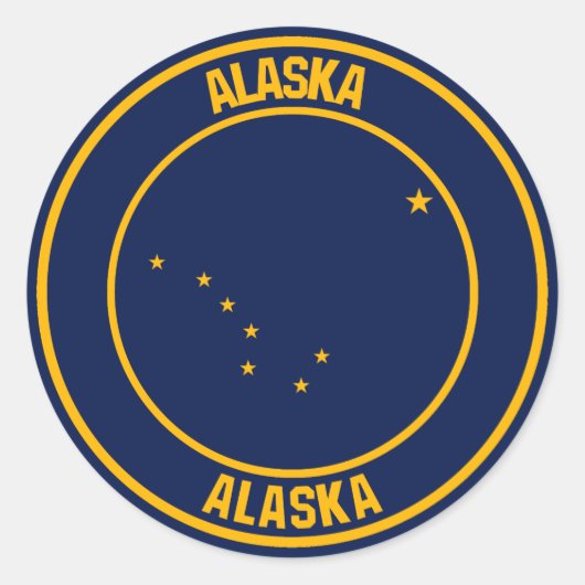 Alaska Round Emblem Runder Aufkleber (Vorderseite)