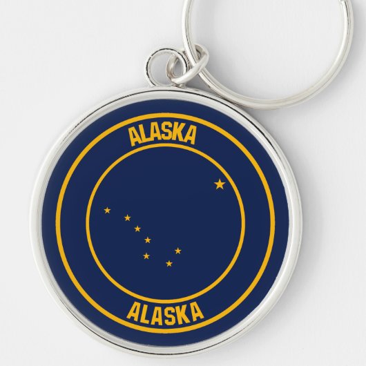 Alaska Round Emblem Schlüsselanhänger (Vorne)