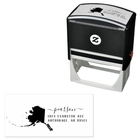 Alaska Rücksendeadresse Briefmarke Selbstinking Permastempel (Beispiel)