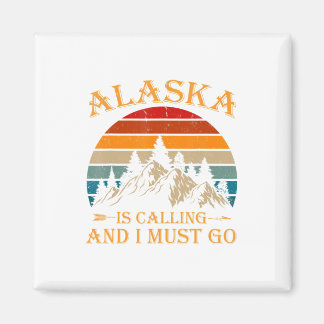 Alaska ruft Retro Vintage Berge Natur Magnet