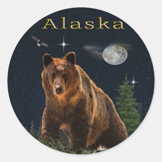 Alaska Runder Aufkleber (Vorderseite)