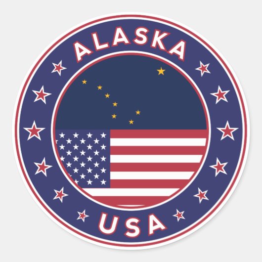 Alaska Runder Aufkleber (Vorderseite)
