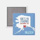 Alaska Save the Date - Individuell gestaltete Stad Magnet (Vorderseite/Rückseite)