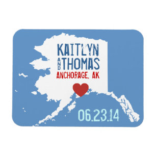 Alaska Save the Date - Individuell gestaltete Stad Magnet