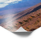 Alaska, schneebedeckte Berge, Vorgebirge, Denali Fotodruck (Ecke)