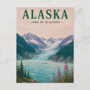 🌲 Alaska Schneeberg-Wildnis-Szene 🏔️ Postkarte