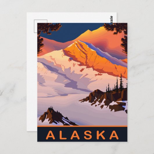 Alaska, Schneeberge, Reisen Postkarte (Vorne/Hinten)