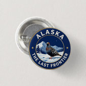 ❄️ Alaska-Schneehuhn Frontier Button (Vorne & Hinten)