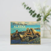 Alaska Sea Lions Postkarte (Stehend Vorderseite)