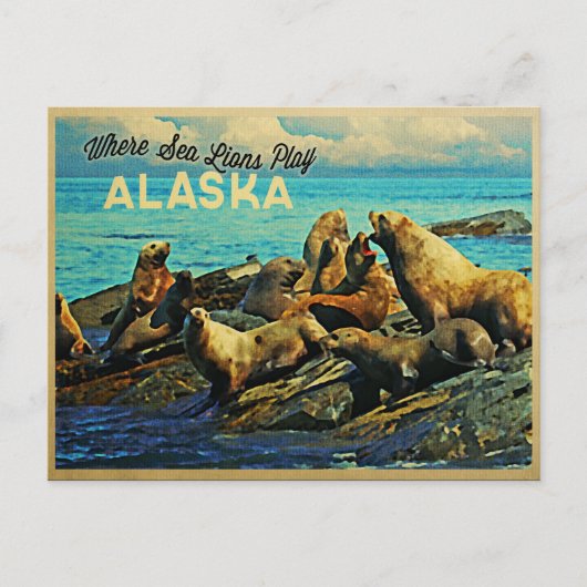 Alaska Sea Lions Postkarte (Vorderseite)