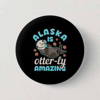 Alaska Sea Otter Vacation Souvenir Button