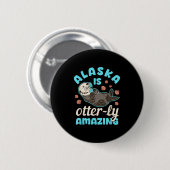 Alaska Sea Otter Vacation Souvenir Button (Vorne & Hinten)