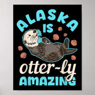 Alaska Sea Otter Vacation Souvenir Poster