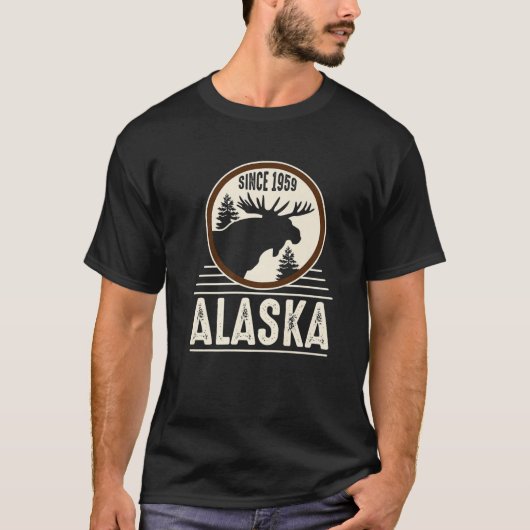 Alaska Seit 1959 Elch Design T-Shirt (Vorderseite)