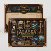 Alaska Shadow Box 3D Figurine Staat Postkarte (Vorne/Hinten)