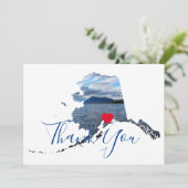 Alaska Shape Foto Dankeskarte (Stehend Vorderseite)