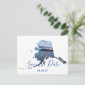 Alaska Shape Foto Herz Kontur Save the Date Ankündigungspostkarte (Stehend Vorderseite)