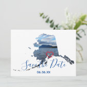 Alaska Shape Foto Save the Date Ankündigung (Stehend Vorderseite)