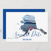 Alaska Shape Foto Save the Date Ankündigung (Vorne/Hinten)