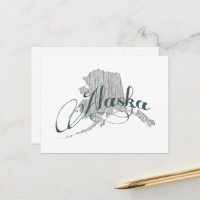 Alaska Shaped Vintag Graue Typografie Name