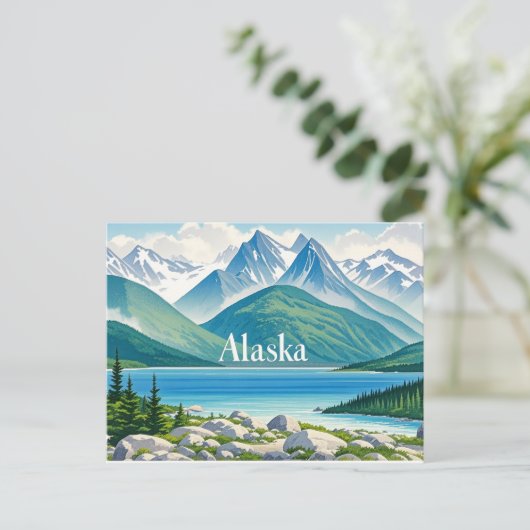 Alaska-Sicht Postkarte (Stehend Vorderseite)