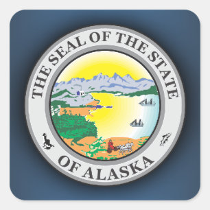 Alaska Siegel Quadratischer Aufkleber