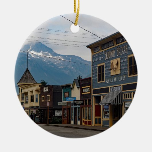 Alaska Skagway Town Gebäude Foto Keramik Ornament (Vorne)