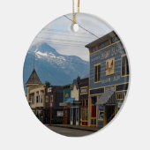 Alaska Skagway Town Gebäude Foto Keramik Ornament (Links)
