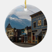 Alaska Skagway Town Gebäude Foto Keramik Ornament (Hinten)