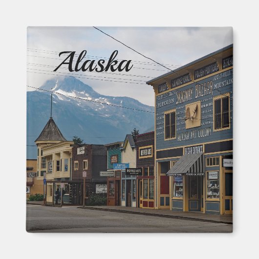 Alaska Skagway Town Gebäude Foto Magnet (Vorne)