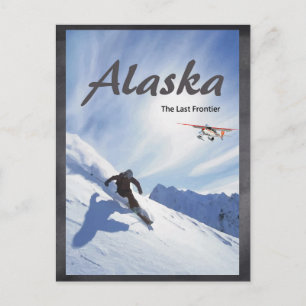 Alaska Ski Flugzeug Berg Postcard Postkarte
