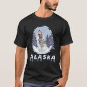 Alaska Sled Dogs Mushing Team Snow Sledding Mounta T-Shirt (Vorderseite)
