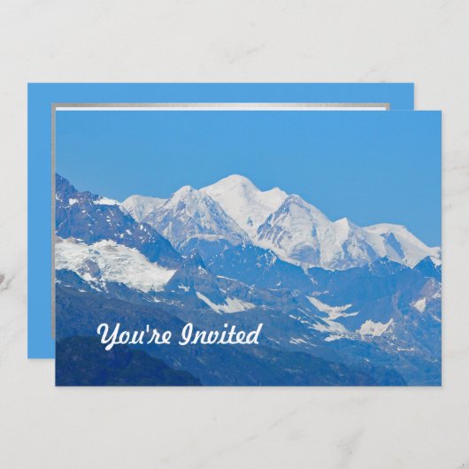 Alaska Snow Mountains Foto Geburtstag Einladung (Vorne/Hinten)