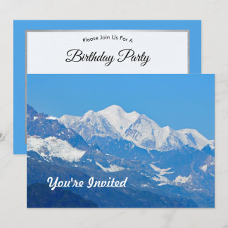 Alaska Snow Mountains Foto Geburtstag Einladung