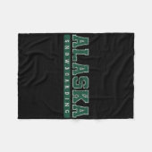 Alaska Snowboarden Grüner Vintager Text Fleecedecke (Vorderseite (Horizontal))