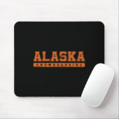 Alaska Snowboarding Orange Vintager Text Mousepad (Mit Mouse)