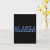 Alaska Snowboarding Vintager Blauer Text Karte (Gelbe Blume)