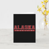 Alaska Snowboarding Vintager Roter Text Karte (Gelbe Blume)