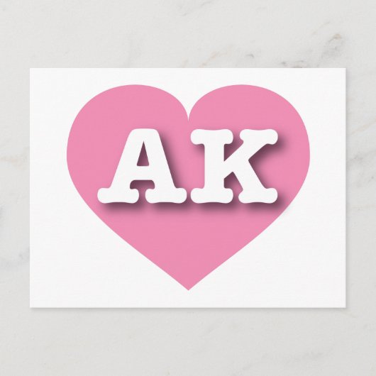 Alaska Solid Pink Heart - I Liebe AK Postkarte (Vorderseite)