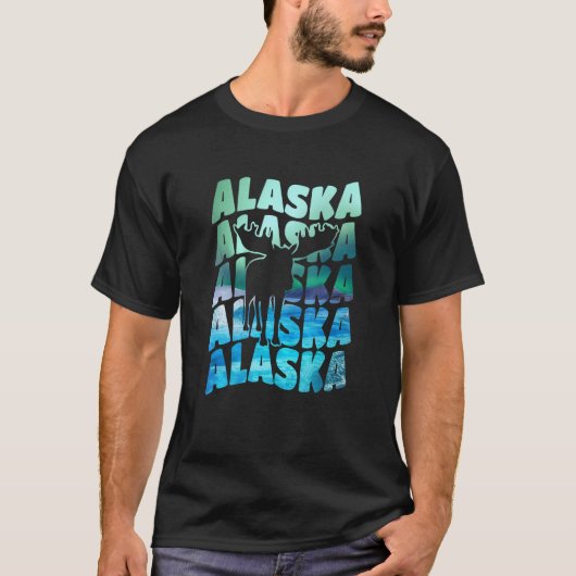 Alaska Souvenir Aurora Borealis Northern Lights Sn T-Shirt (Vorderseite)