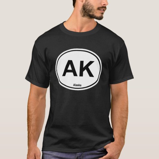 Alaska Staat Abkürzung AK Oval Autoaufkleber T-Shirt (Vorderseite)