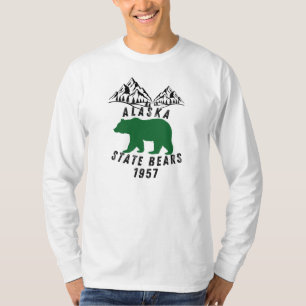 Alaska Staat Bears 1957 Retro Black Design T-Shirt