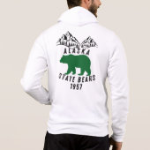 Alaska Staat Bears 1957 Retro White Design Hoodie (Rückseite)