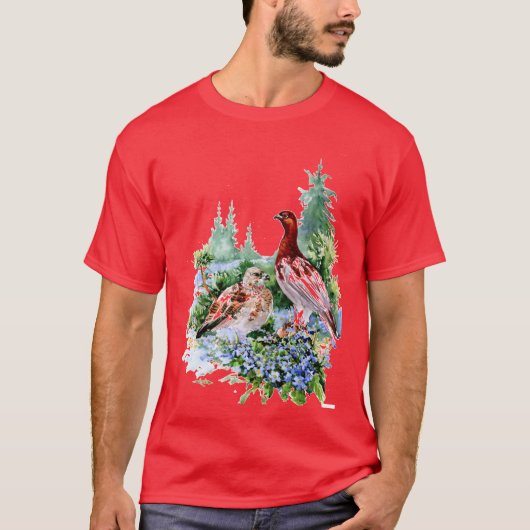 Alaska Staat Bird und Blume T-Shirt (Vorderseite)