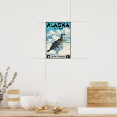 Alaska Staat Bird - Willow Ptarmigan Vintag Poster (Küche)