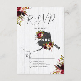 Alaska Staat Destination Rustic Wedding RSVP Karte