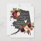 Alaska Staat Floral werden Sie mein Blumenmädchen Einladung (Rückseite)