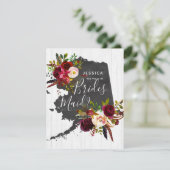 Alaska Staat Floral werden Sie meine Brautjungfrau Einladung (Stehend Vorderseite)