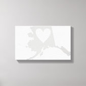 Alaska-Staat-Form mit Herz Leinwanddruck (Vorderseite)